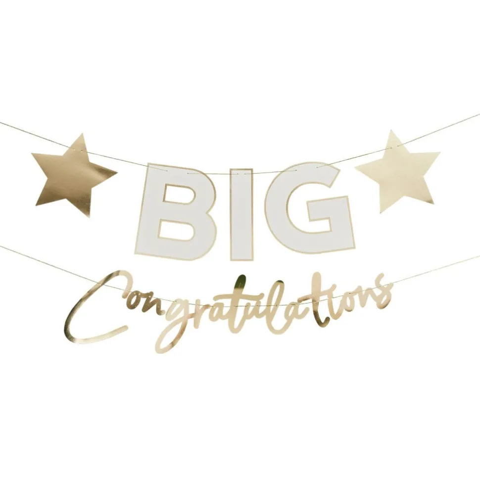 Gold Big Congratulations Banner | 1ct