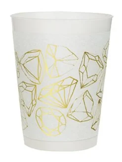 Gold Diamond Bachelorette Cup 16oz | 8ct