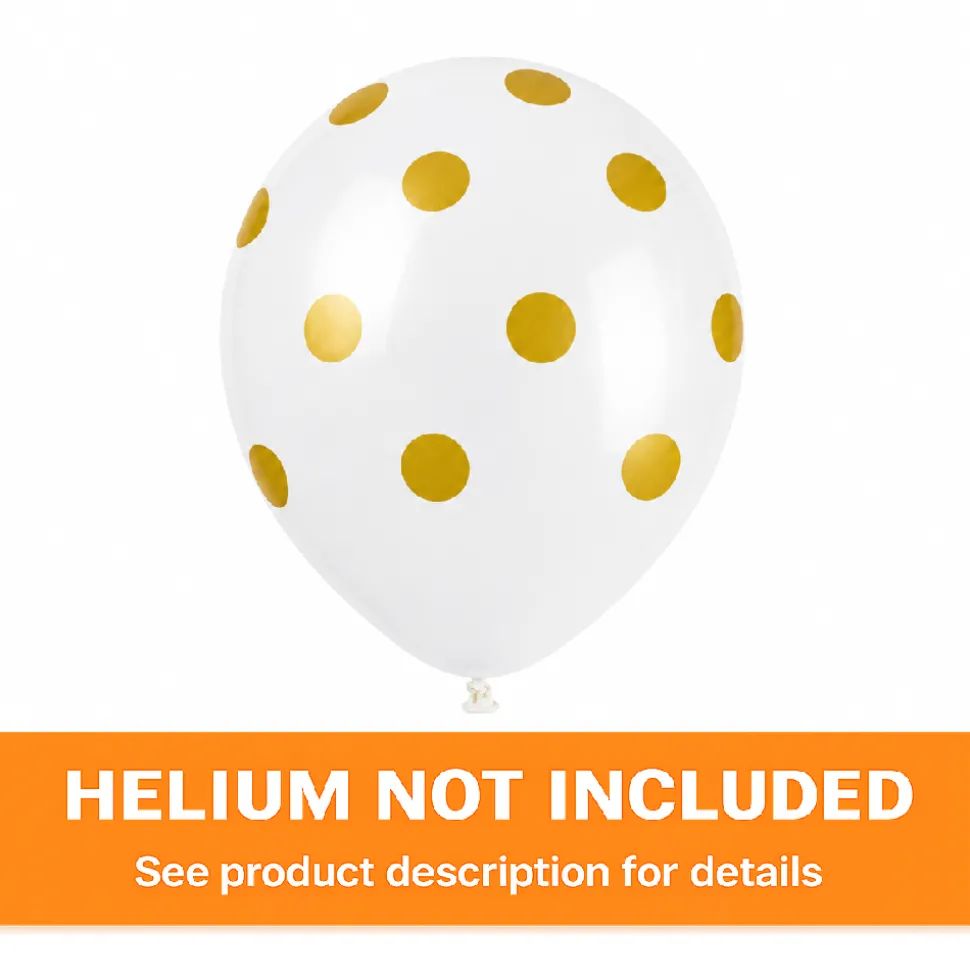 Gold Dots Latex Balloon Pack 12in | 6ct