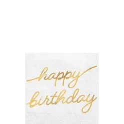 Golden Age Birthday Metallic Gold Paper Napkins 5" | 16ct