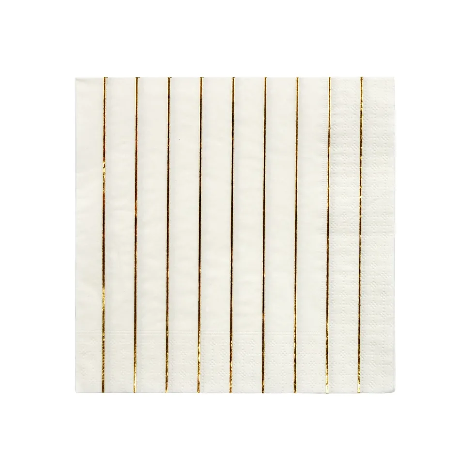 Gold Stripe Large Napkins | 16ct