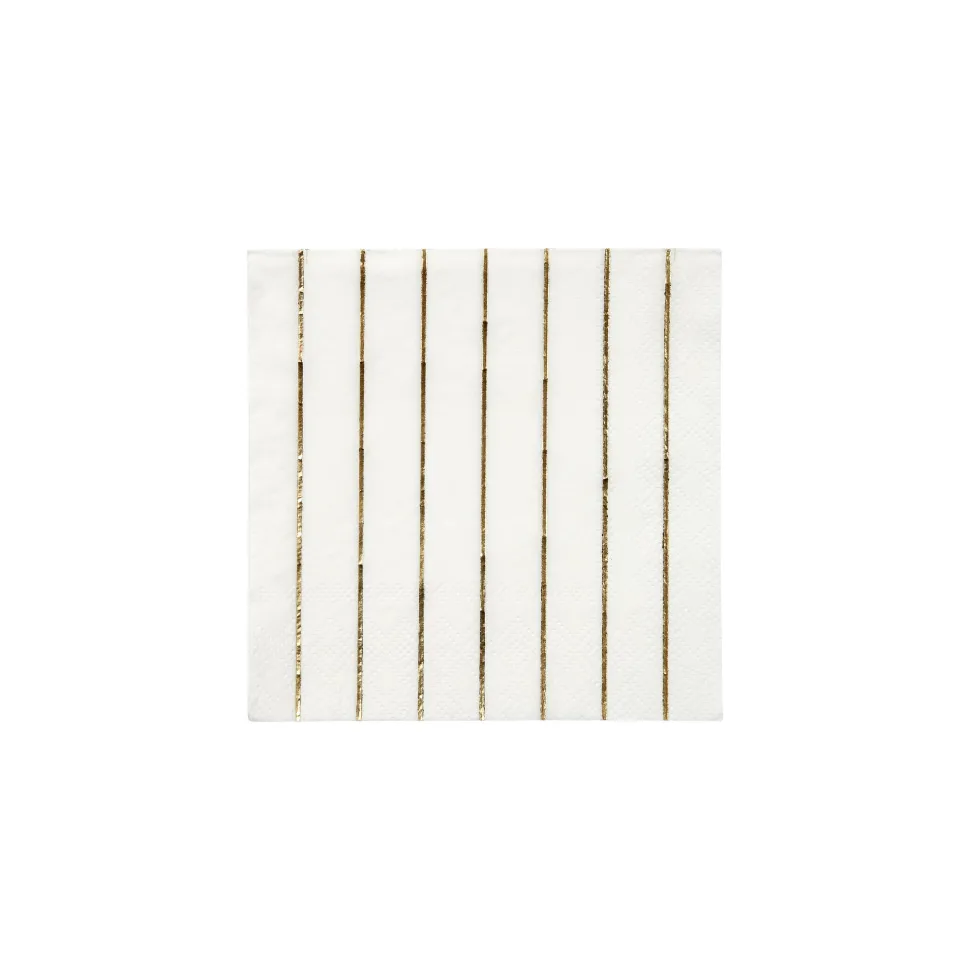 Gold Stripe Small Napkins | 16ct