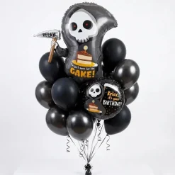 Grim Reaper Birthday Balloon Bouquet - Here for the Cake | 16pc