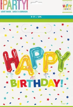 Happy Birthday Balloon Loot Bag | 8ct