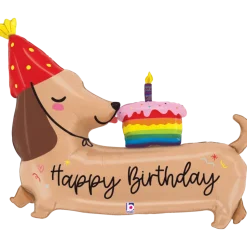 Happy Birthday Dachshund Supershape Mylar Balloon | 1ct