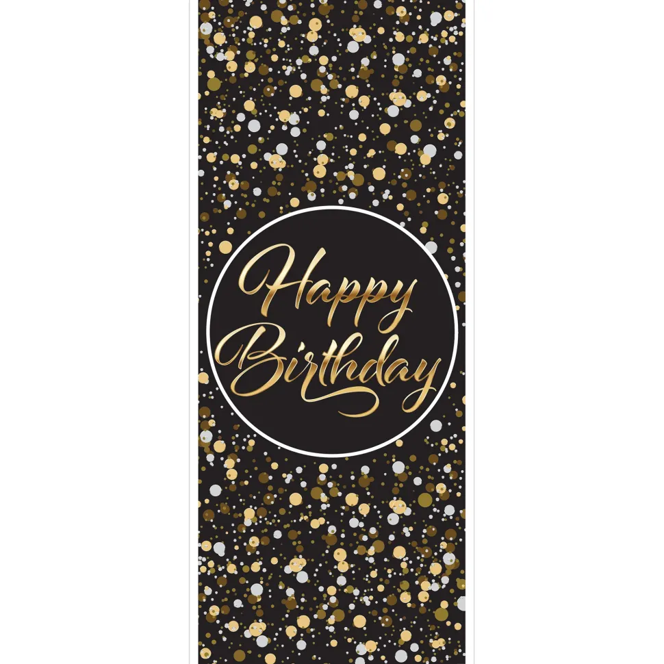 Happy Birthday Door Cover - Glittering Gold | 1ct