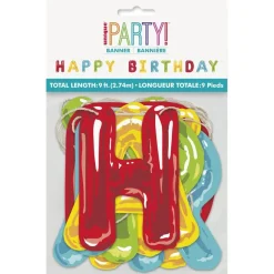 Happy Birthday Paper Banner 9ft | 1ct