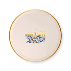 Happy Hanukkah Menorah Small Plates - 8" | 1 ct.