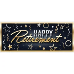 Happy Retirement Oversized Sign Banner - Confetti & Stars | 1ct