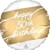 Happy 50th Birthday Golden Mylar Balloon 17" | 1ct.