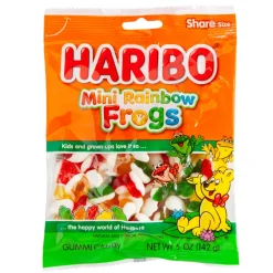 Haribo Mini Rainbow Frogs Gummi Candy 5 oz Peg Bag | 1ct