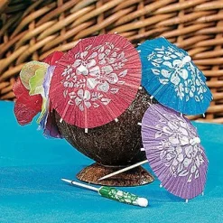 Hibiscus Print Parasol Picks | 144ct
