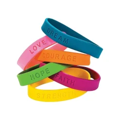 Inspirational Sayings Rubber Bracelets | 24ct