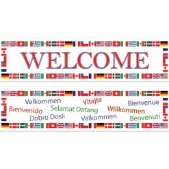 International Welcome Banner 15in x 5ft | 2ct