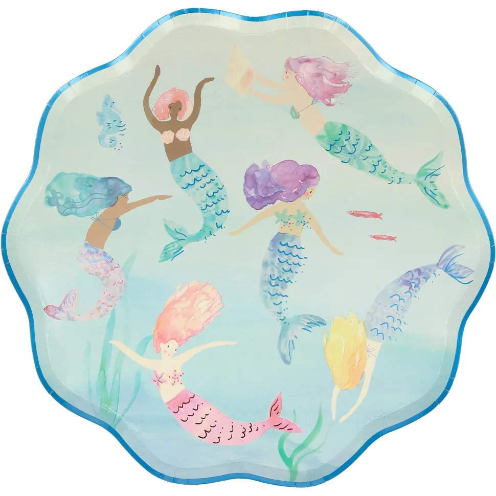 Mermaids Swimming Plates | 8ct