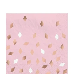 Metallic Blush Birthday Lunch Napkins 6.5in | 16ct