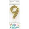 Mini Gold Number 9 Candle | 1ct
