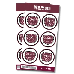 Missouri State Mascot Head Stickers 2" | 24ct