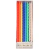 Multi Neon Twisted Candles | 16ct