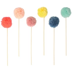 Multi Pompom Cake Toppers | 6ct