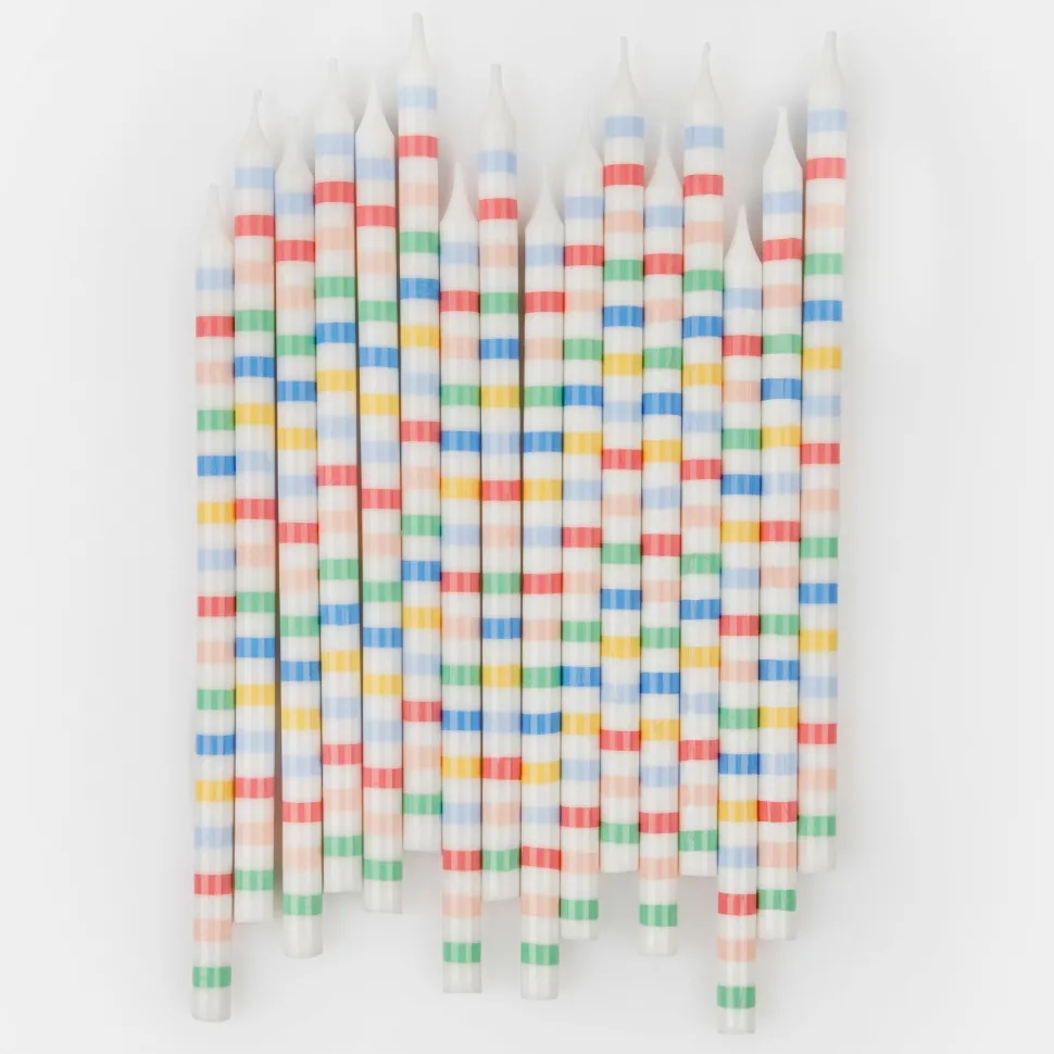 Multi Stripe Candles | 16ct