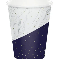 Navy & Gold Milestone Happy Birthday To You Paper Cups 9oz | 8ct