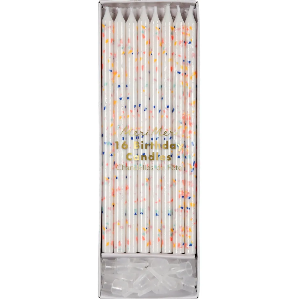 Neon Confetti Candles | 16ct