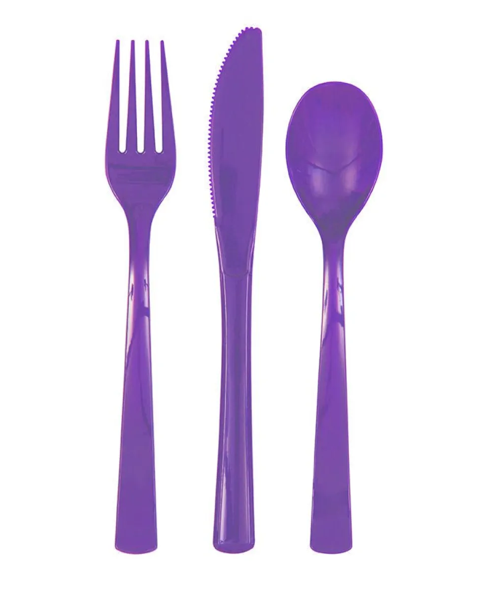 Neon Purple Assorted Cutlery | 18ct