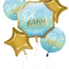 Oh Baby Hello World Blue Balloon Bouquet | 5 pcs