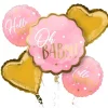 Oh Baby Hello World Pink Balloon Bouquet | 5 pcs