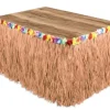 Orange Grass Table Skirt w/ Flowers | 1ct