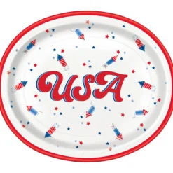 Oval Plates Patriotic USA | 8ct