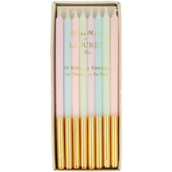 Pastel Gold Dipped Candles | 16ct