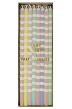 Pastel Stripe Candles | 24 ct
