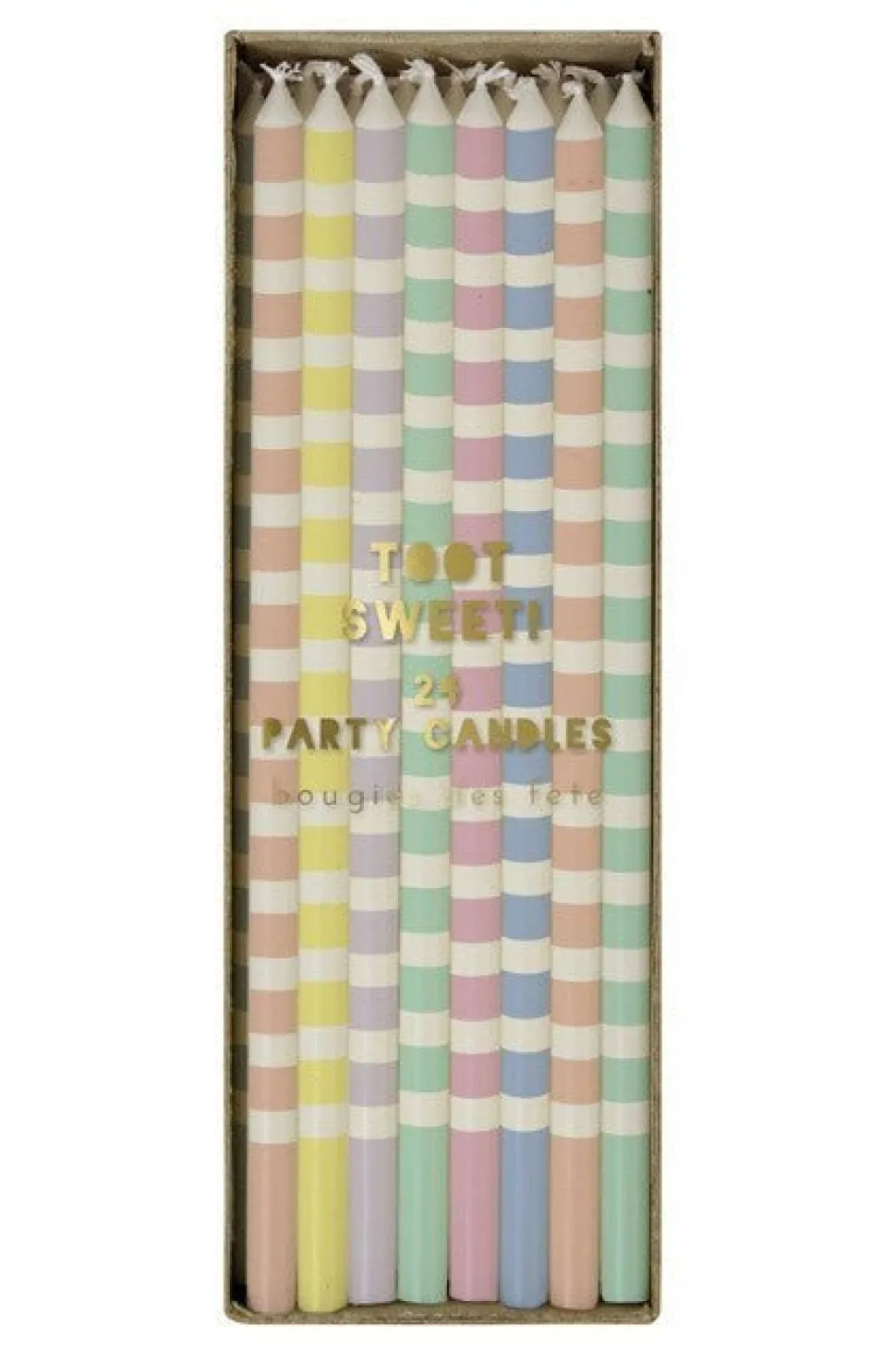 Pastel Stripe Candles | 24 ct