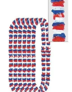 Patriotic Fluffy Leis | 12ct