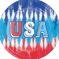 Patriotic Tie Dye 7" Round Paper Plates 8pk | 1ct