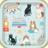 Paw Party Square Plate Cats 9in | 8ct