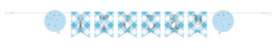 Pennant Blue Gingham Banner 6ft | 1ct