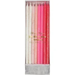 Pink Glitter Candles | 24ct