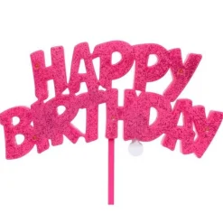 Pink Happy Birthday Cake Topper | 1 ct