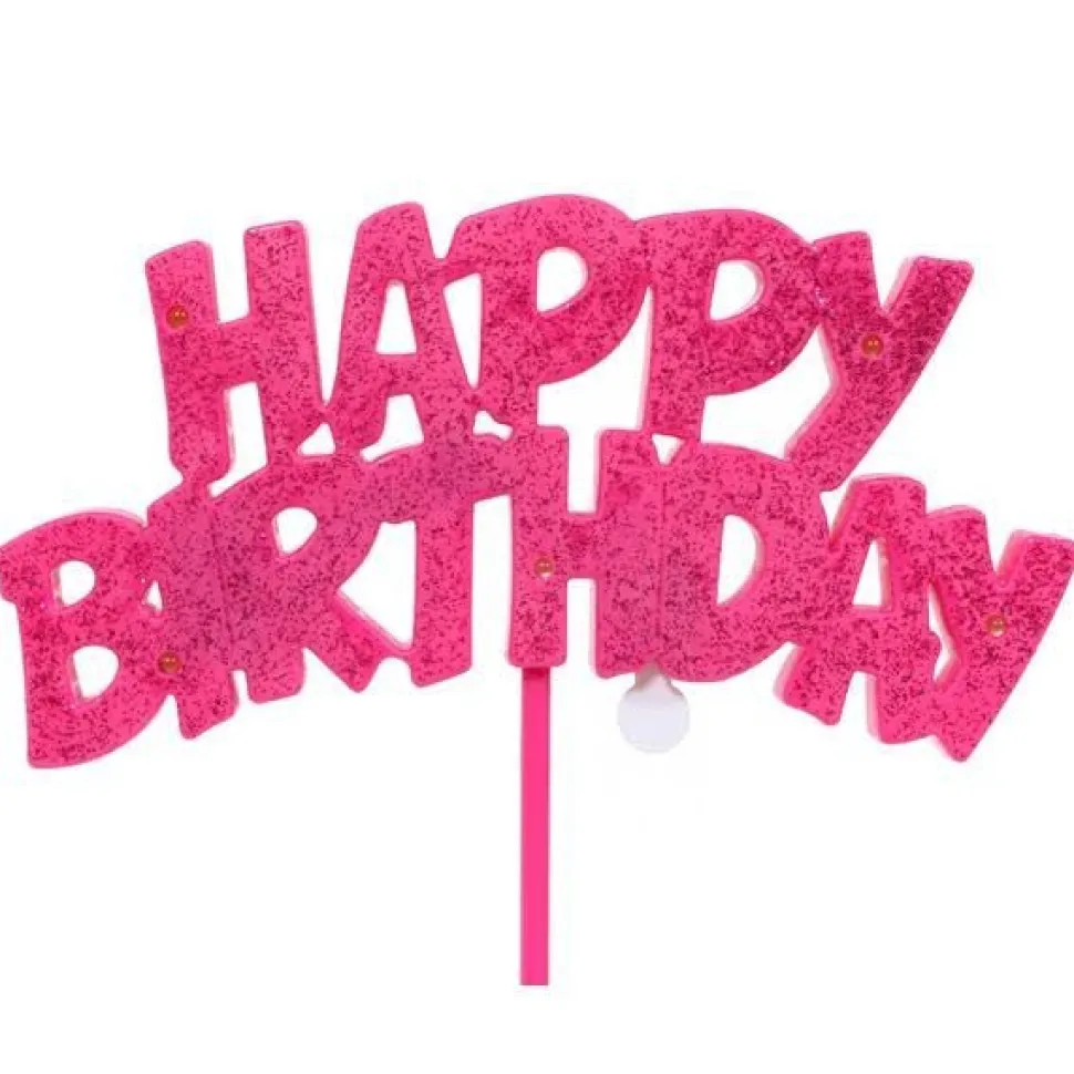 Pink Happy Birthday Cake Topper | 1 ct