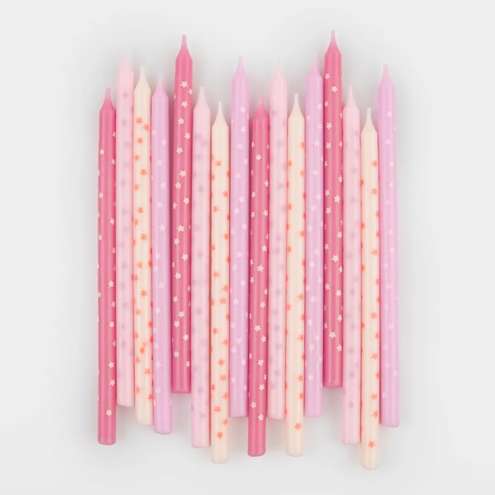 Pink Stars Candles | 16ct