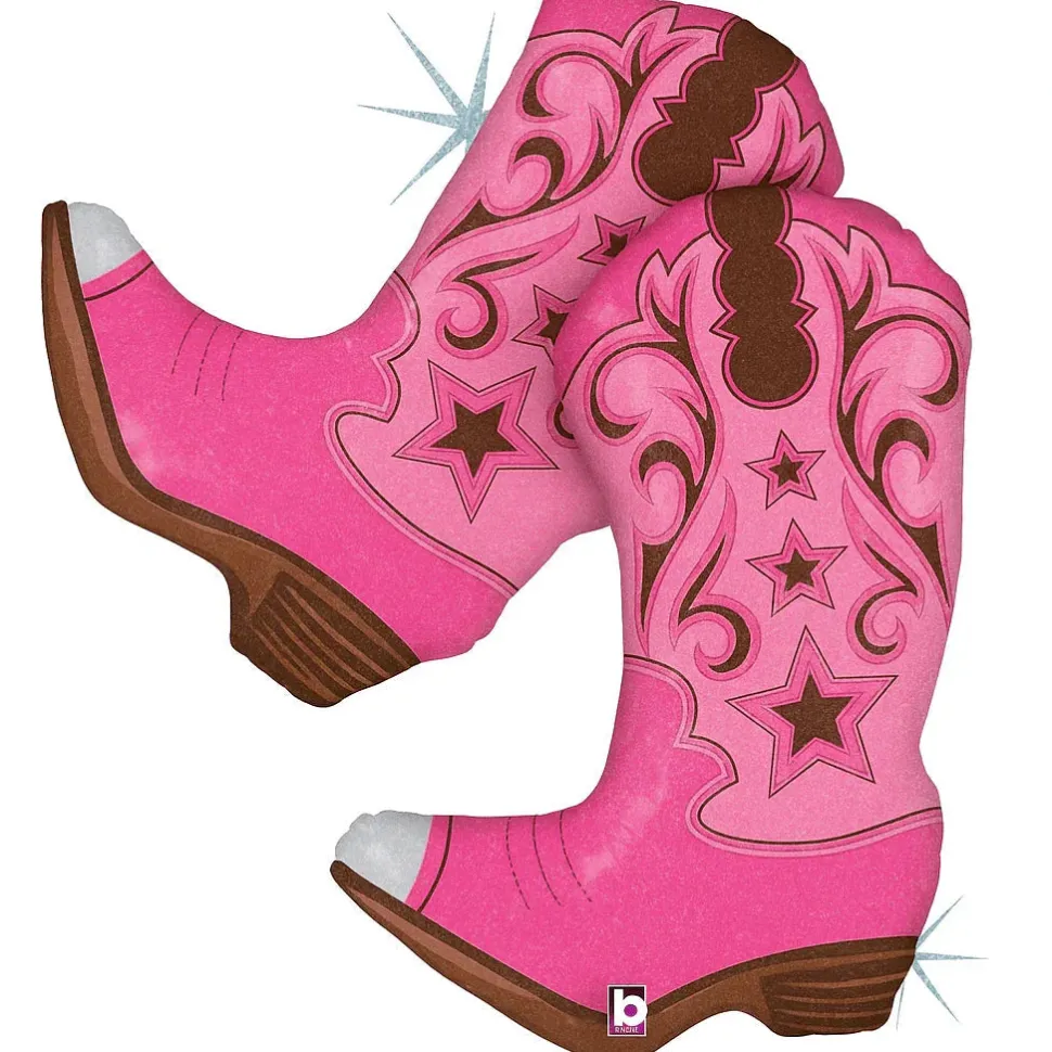 Pink Dancing Boots Supershape Mylar 36" | 1ct