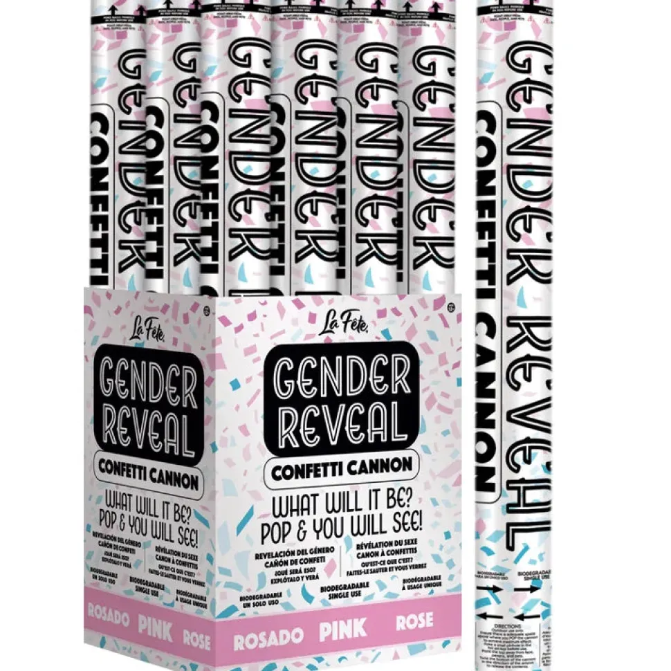 18" Pink Gender Reveal Confetti Cannon | 1ct