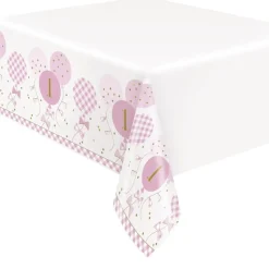 Pink Gingham Plastic Tablecover | 1ct