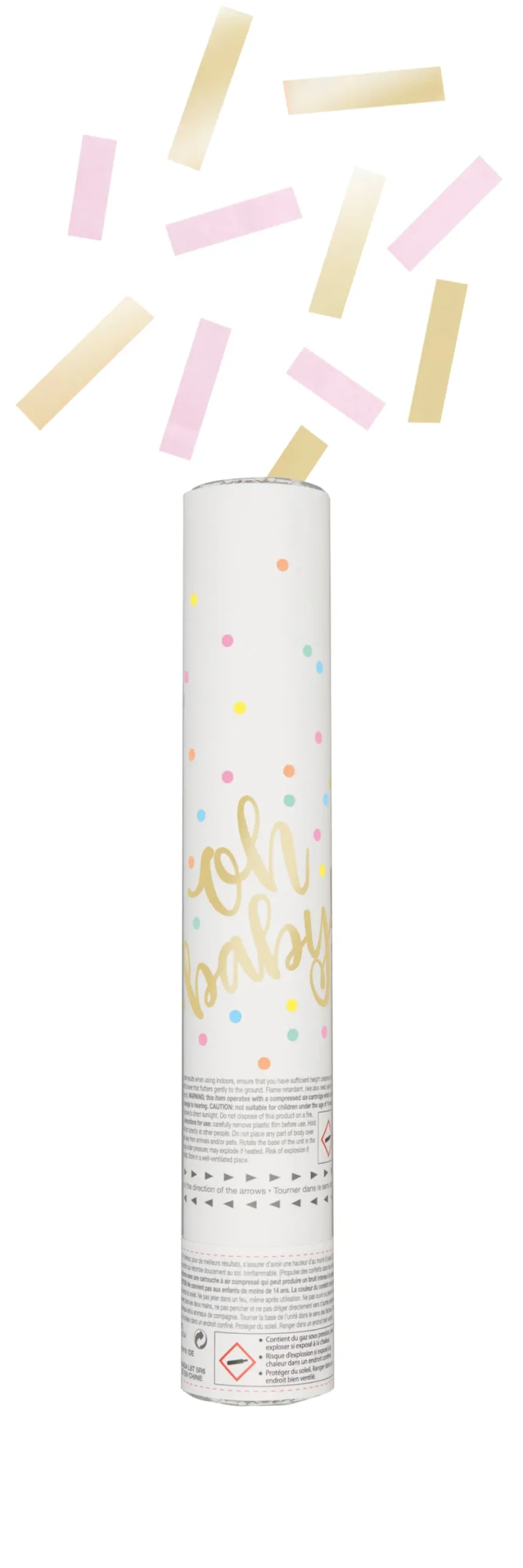 Pink/Gold Oh Baby Confetti Cannon | 1ct