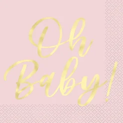 Pink Oh Baby Lunch Napkins | 16ct