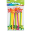 Plastic Mini Neon Two-Tone Pinwheels 7" | 12ct