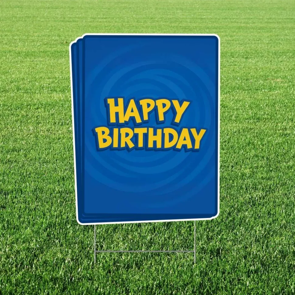Poke Cards Happy birthday Yard Sign 18"x24" | 1ct